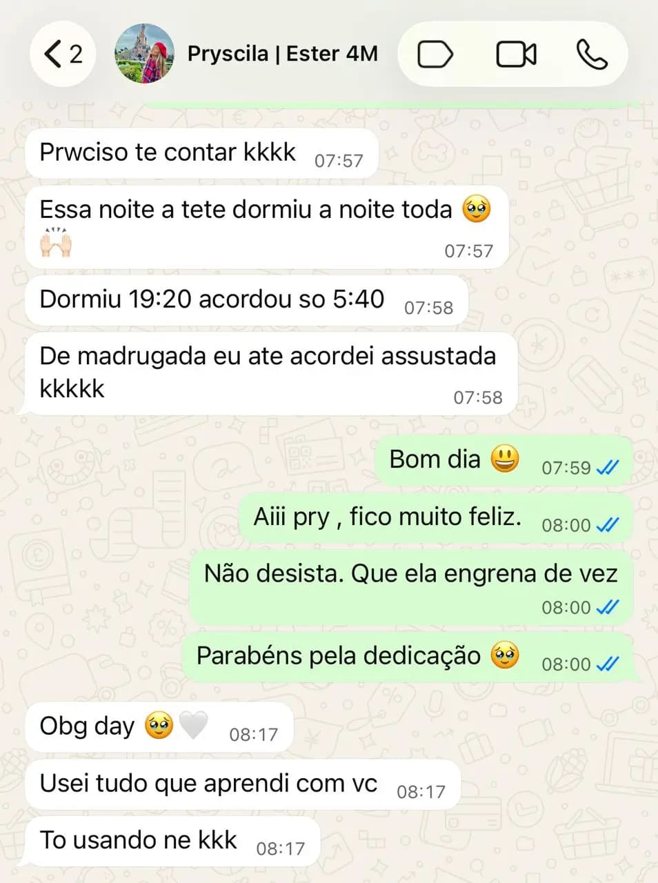 Depoimento de mãe no WhatsApp