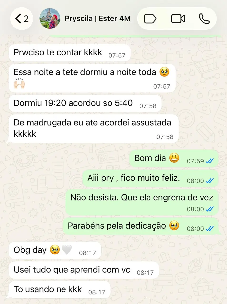 Depoimento de mãe no WhatsApp